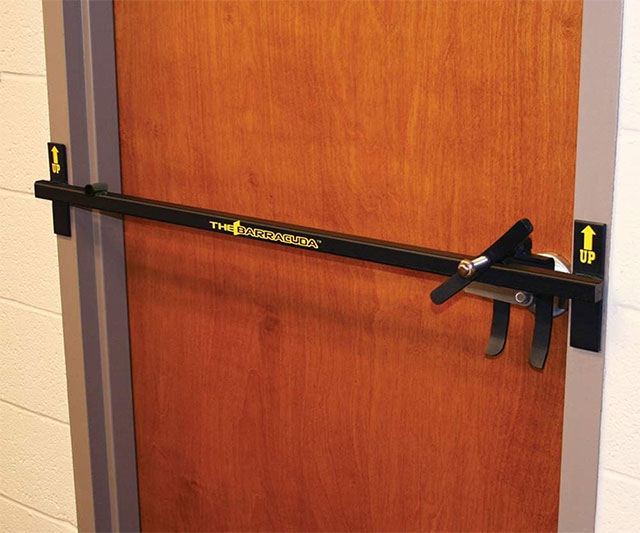 Door defense security bar designed for added protection, fits most standard doors for home or office safety.