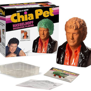 David Hasselhoff Chia Pet from IGottaHaveItNow, a fun, retro gardening novelty for fans of the iconic actor.