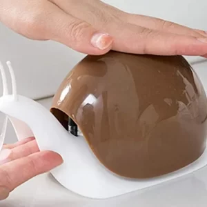 Cute brown snail-shaped soap dispenser for kitchen or bathroom use, a fun and quirky home accessory from IGottaHaveItNow.