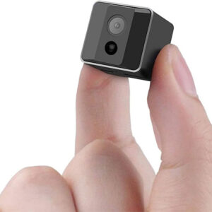Mini spy cam hidden camera for discreet surveillance, compact design with night vision and motion detection.