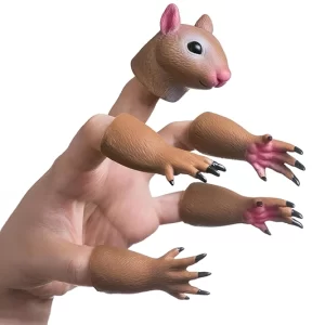 Adorable squirrel finger puppet, perfect for puppet shows, novelty gifts, or playful interaction from IGottaHaveItNow.