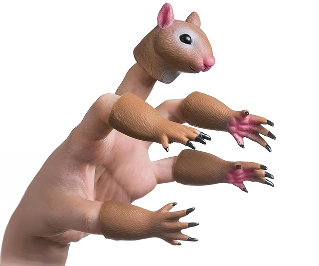 Adorable squirrel finger puppet, perfect for puppet shows, novelty gifts, or playful interaction from IGottaHaveItNow.